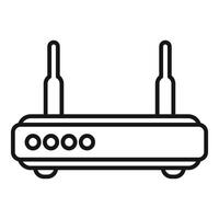 Wireless router providing internet connection with two antennas vector