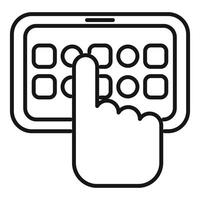 Person using smartphone with digital password for online security vector