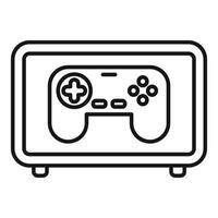 Game console with gamepad icon showing entertainment and gaming vector