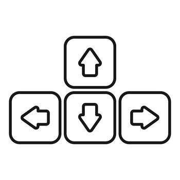 Keyboard arrow keys showing up down left and right directions vector