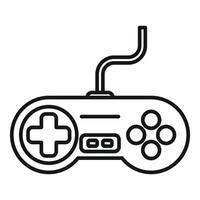 Wired gamepad with buttons and directional pad for playing video games vector
