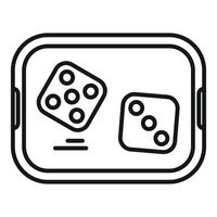 Two dice rolling on a gaming board, casino game in progress vector