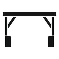 Wooden market counter with empty top standing on white background vector