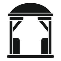 Wooden gazebo with dome roof standing on the street for rest vector