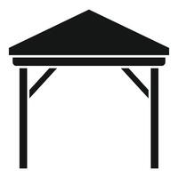 Wooden canopy protecting from the sun in simple style vector