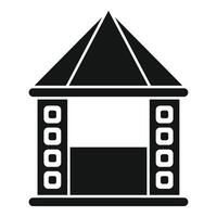 Simple gazebo with pointed roof for garden relaxing vector