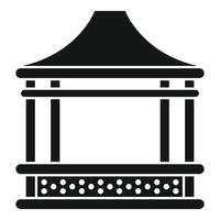 Wooden gazebo with pointed roof for resting providing shade vector