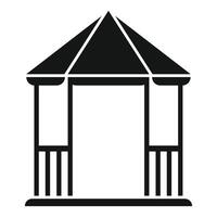 Simple gazebo with pointed roof providing shelter vector