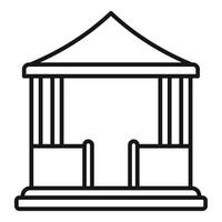 Ancient greek temple facade with columns supporting triangular roof vector