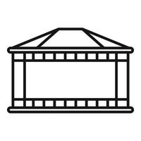 Simple icon of a wooden gazebo with roof for relaxing in summer vector