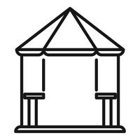Swing set under a canopy protecting from sun vector