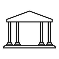 Simple greek style building facade with columns icon vector