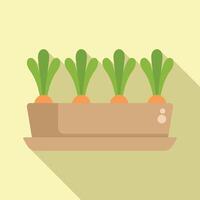 Carrots growing in a pot on a windowsill vector