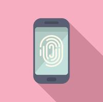 Smartphone scanning fingerprint for user authentication vector