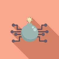 Cyber terrorism concept with bomb and electronic circuit vector