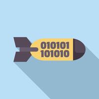 Binary code bomb representing digital warfare and cyber attacks vector