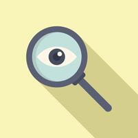 Magnifying glass showing eye representing concept of observation vector