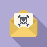 Email containing skull with crossbones showing internet security threat vector