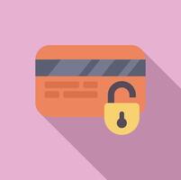 Credit card with unlocked padlock symbolizing security breach vector