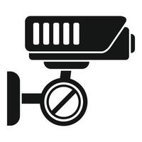 Surveillance camera protecting property showing no recording sign vector