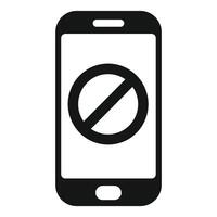 Smartphone showing stop sign icon for no phone allowed vector