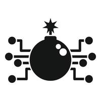 Cyber bomb threatening digital security with explosion risk vector