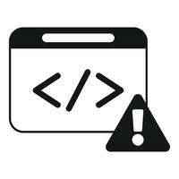 Simple icon showing a coding error warning on a website vector