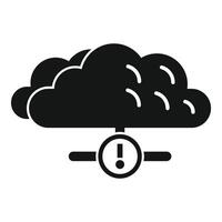 Cloud computing network error alert icon showing data loss vector