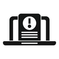 System report showing critical error message with exclamation mark icon vector