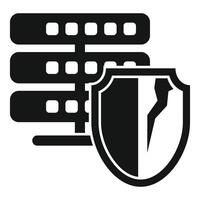 Database server losing data protection from cracked security shield vector