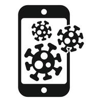 Mobile phone screen showing virus spreading through internet vector
