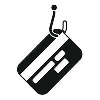 Phishing stealing credit card data using hook icon vector