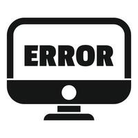 Computer monitor displaying error message icon vector