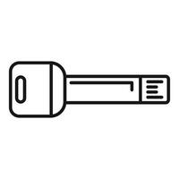 Simple black outline car key icon showing security and access vector