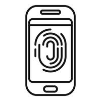 Modern smartphone scanning fingerprint for user authentication vector