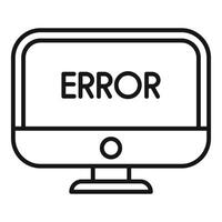 Desktop computer displaying error message icon vector