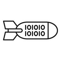 Digital bomb representing cyber warfare threatening national security vector
