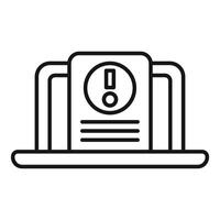 Gas station showing warning sign on digital display icon outline vector