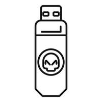 Usb flash drive infected with virus malware ransomware vector