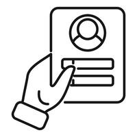Human resources manager choosing candidate profile for job interview vector