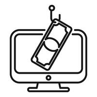 Online scammer stealing money from computer vector