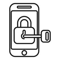Smartphone security system unlocking with key vector