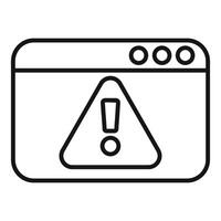 Website showing error message with exclamation point in triangle vector