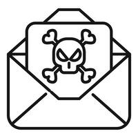 Email containing virus with skull and crossbones showing cyber attack vector