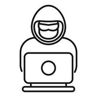 Anonymous hacker in hoodie using laptop for cybercrime vector