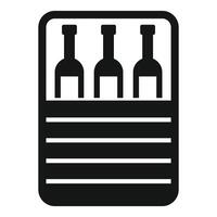 Wine bottles resting on a wine rack icon vector