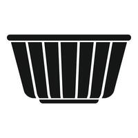 Black silhouette of empty flower pot icon, simple style vector