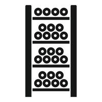 Wine shelf storing bottles for tasting and serving vector