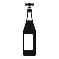 Silhouette of a bottle of champagne with its cork partially removed vector