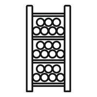 Wine rack storing bottles for tasting and preservation vector